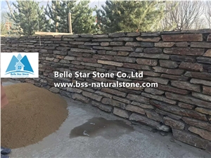 Multicolor Slate Retaining Wall,Random Flagstone Wall,Crazy Stone Paver