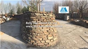 Multicolor Slate Retaining Wall,Random Flagstone Wall,Crazy Stone Paver