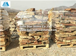 Multicolor Slate Retaining Wall,Random Flagstone Wall,Crazy Stone Paver