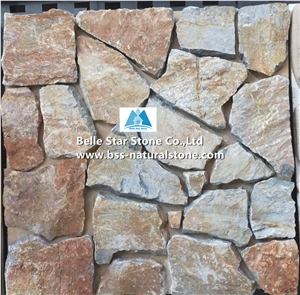 Oyster Quartzite Irregular Random Flagstones Wall,Crazy Stone Cladding