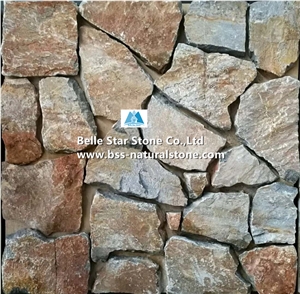 Oyster Quartzite Irregular Random Flagstones Wall,Crazy Stone Cladding