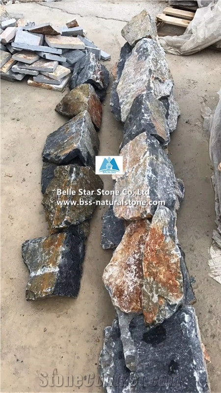 Oyster Quartzite Irregular Random Flagstones Wall,Crazy Stone Cladding
