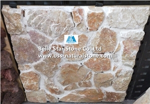 Oyster Quartzite Random Flagstone Wall Cladding,Irregular Flagstones