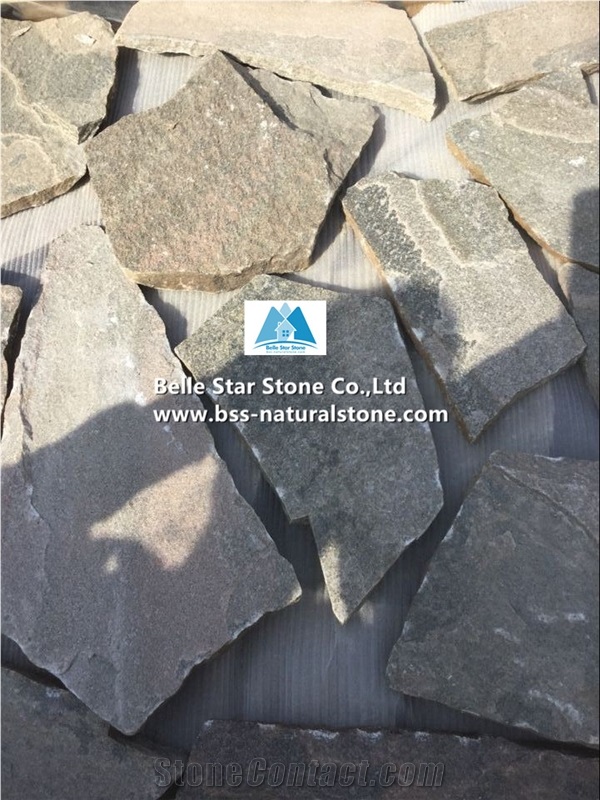 Pink Quartzite Tumbled Irregular Random Flagstones Pavers,Crazy Stone