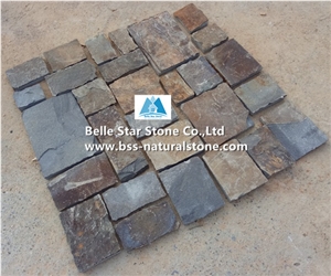 Rust Brown Limestone Ashlar Stone Veneer,Loose Split Face Ledge Stone