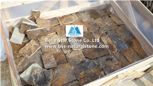Rust Brown Limestone Ashlar Stone Veneer,Loose Split Face Ledge Stone