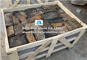 Rust Brown Limestone Ashlar Stone Veneer,Loose Split Face Ledge Stone