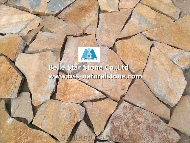 Rustic Quartzite Irregular Random Flagstone Pavers,Crazy Wall Stone