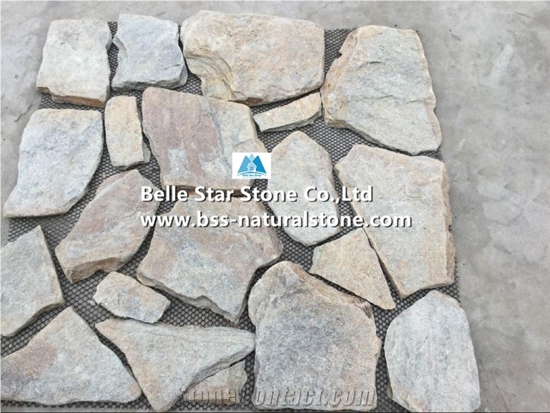 Rustic Quartzite Irregular Random Flagstone Pavers,Crazy Wall Stone