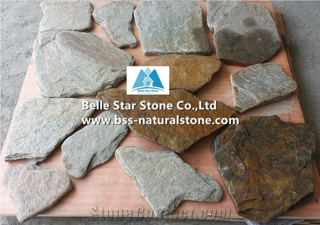 Rustic Quartzite Irregular Random Flagstone Pavers,Crazy Wall Stone