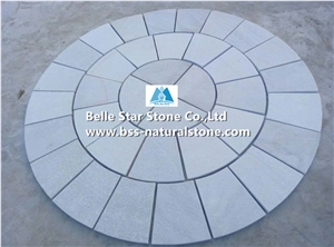White Quartzite Circle,Plaza Walkway Pavers,Patio Paving Set,Pavement