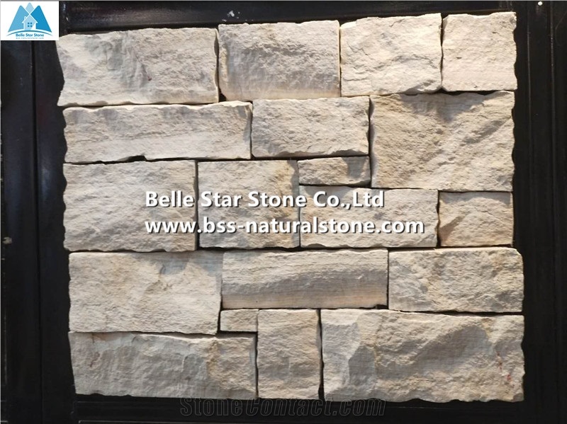 White Wooden Grain Marble Ashlar Stone Veneer,Culture Ledger Stone