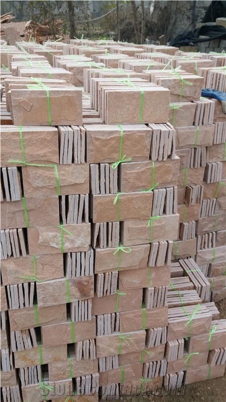 Cream Quartzite Wall Tiles Split Face, Wall Corner