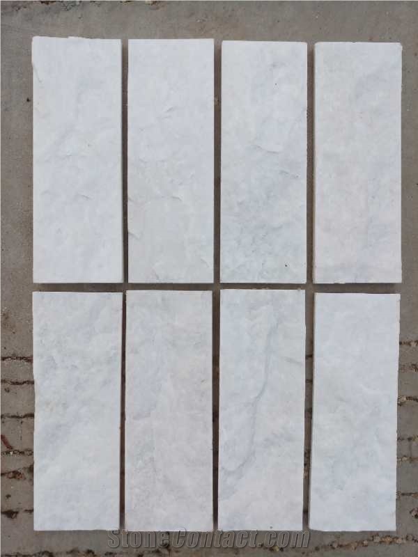 Natural White Off White Quartzite Wall Tiles Split Face