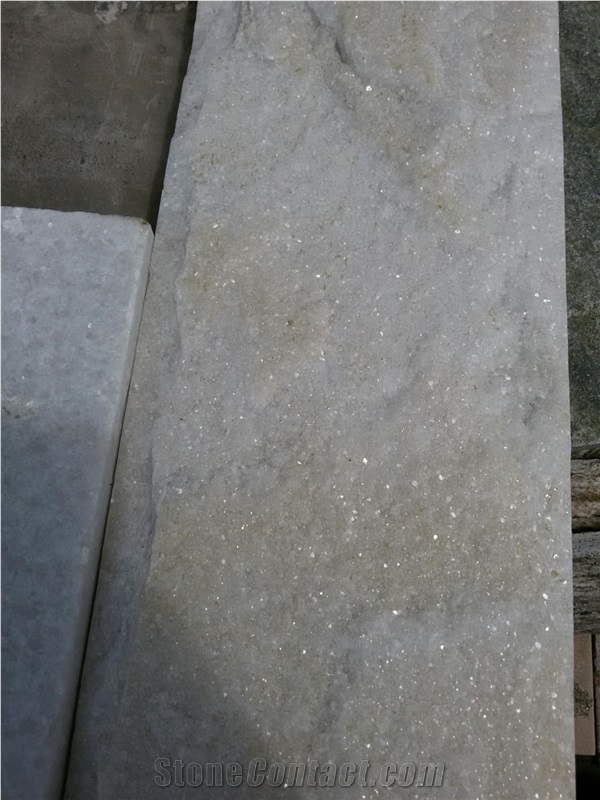 Natural White Off White Quartzite Wall Tiles Split Face