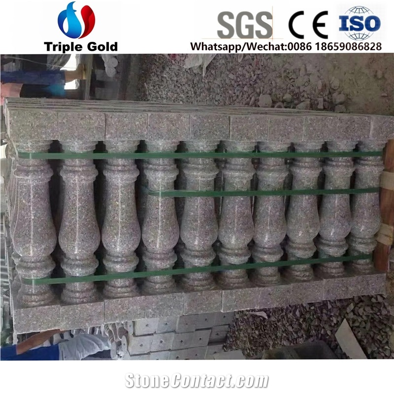 Red Granite Balustrade,Handcraft Stair Railings and Handrails