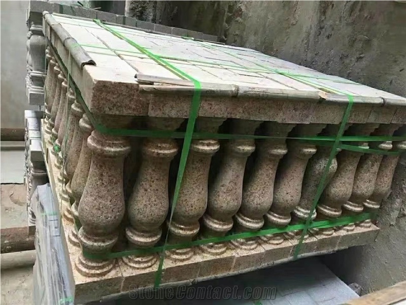 Red Granite Balustrade,Handcraft Stair Railings and Handrails