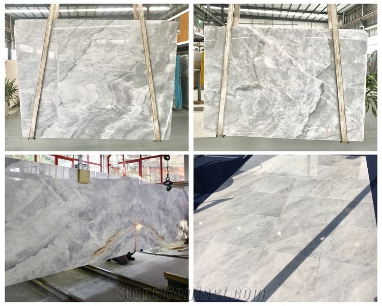 Dorian White Marble Greece Everest White Polished Slab&Tiles Project
