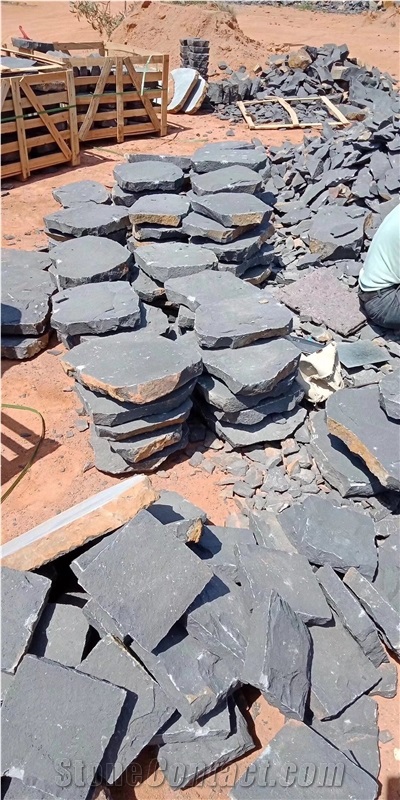 Good Price Zhangpu Black Basalt Paving Stone Irregularly Shape