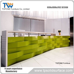 Acrylic Solid Surface Fancy Beauty Salon Reception Counter