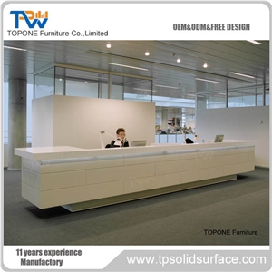 Acrylic Solid Surface Fancy Beauty Salon Reception Counter