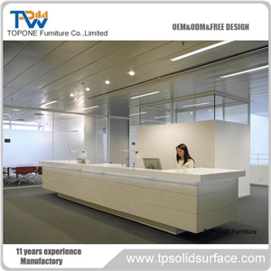Acrylic Solid Surface Fancy Beauty Salon Reception Counter