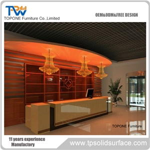 Acrylic Solid Surface Reception Desk Elegant Beautiful Design