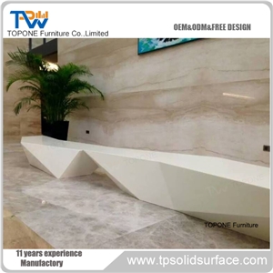 Acrylic Solid Surface Reception Desk Elegant Beautiful Design