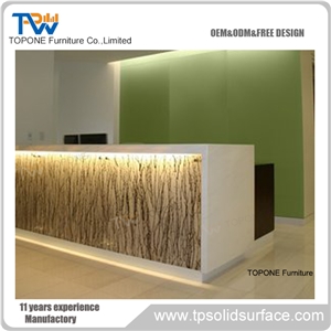 Acrylic Solid Surface Reception Desk Elegant Beautiful Design
