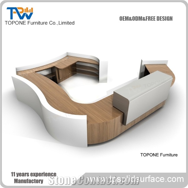 Acrylic Solid Surface Reception Desk Elegant Beautiful Design
