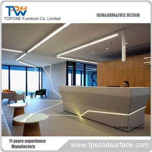 Artificial Marble Stone Front Desk Design for Office, Reception Furniture