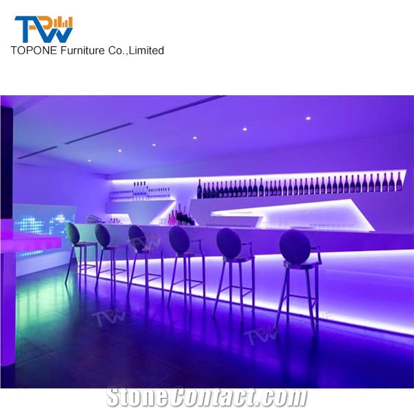 Artificial Marble Stone Furniture Night Club Led Bar Counter Tops