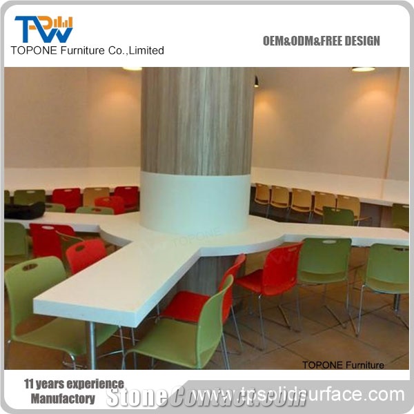 Artificial Marble Top Modern Fast Food Restaurant Table and Chairs