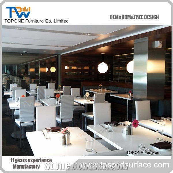 Artificial Marble Top Modern Fast Food Restaurant Table and Chairs