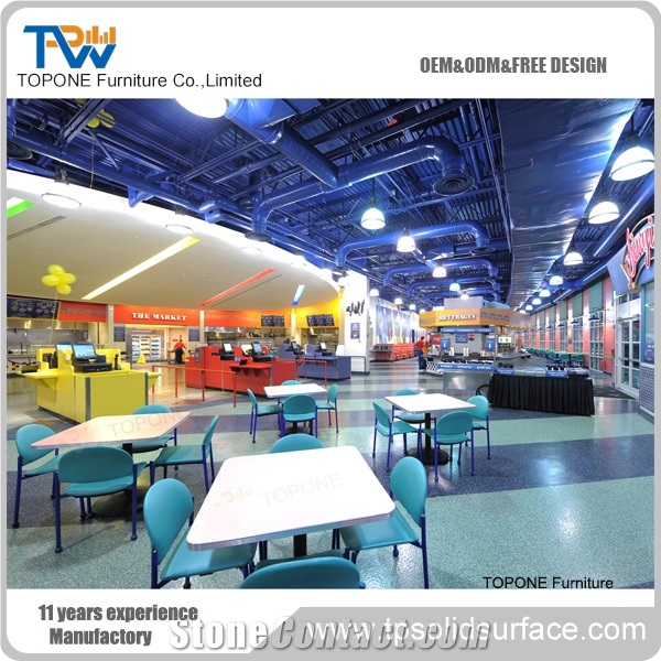 Artificial Marble Top Modern Fast Food Restaurant Table and Chairs