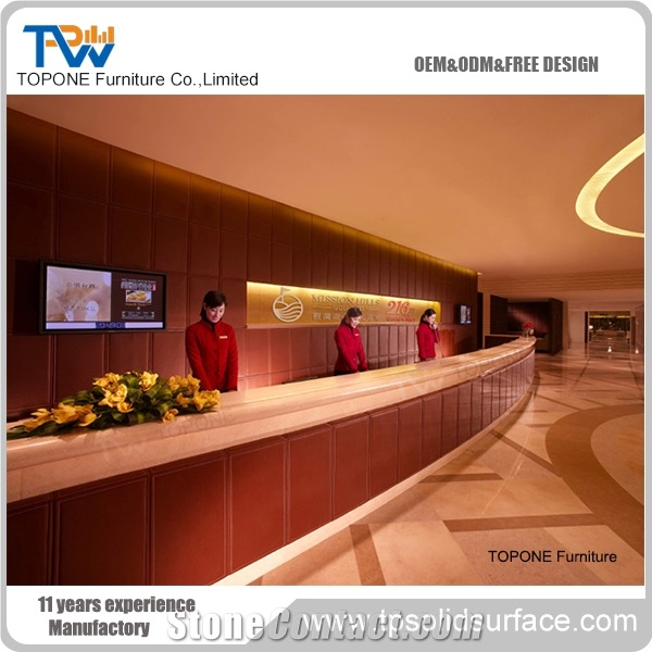 Desk with Led Lights Quartz Stone Tabletops Reception Desk Top