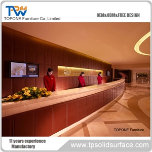 Desk with Led Lights Quartz Stone Tabletops Reception Desk Top