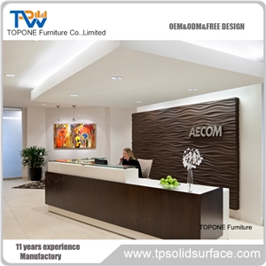 Desk with Led Lights Quartz Stone Tabletops Reception Desk Top