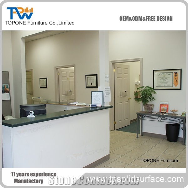 Desk with Led Lights Quartz Stone Tabletops Reception Desk Top