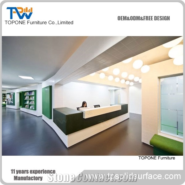Desk with Led Lights Quartz Stone Tabletops Reception Desk Top