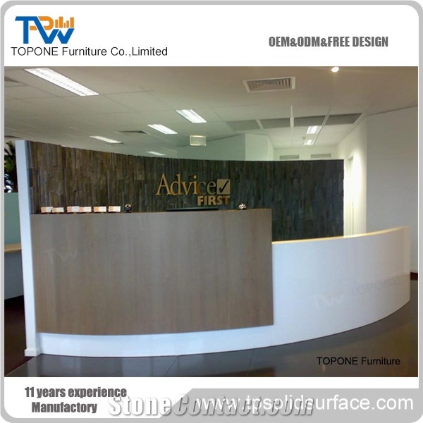Desk with Led Lights Quartz Stone Tabletops Reception Desk Top