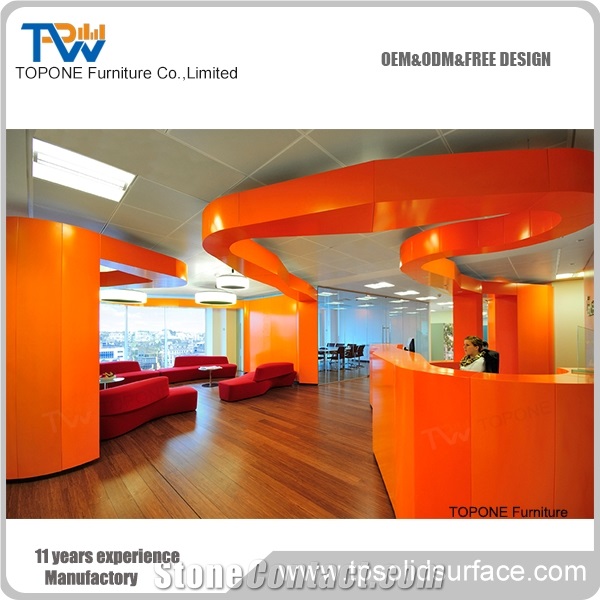 Desk with Led Lights Quartz Stone Tabletops Reception Desk Top