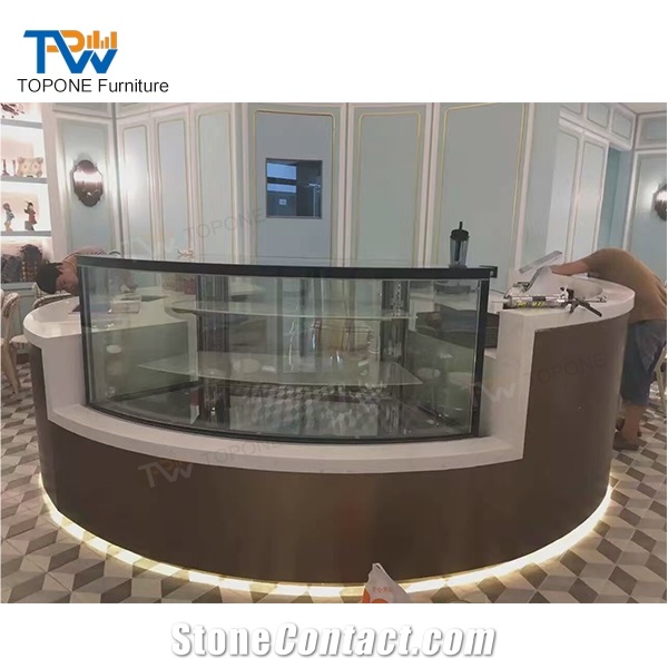 Luxury Led Lighted Marble Stone Top Home Furniture Bar Counter Design