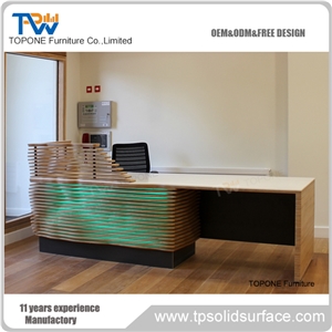 Luxury Led Reception Desk,Artificial Marble Top