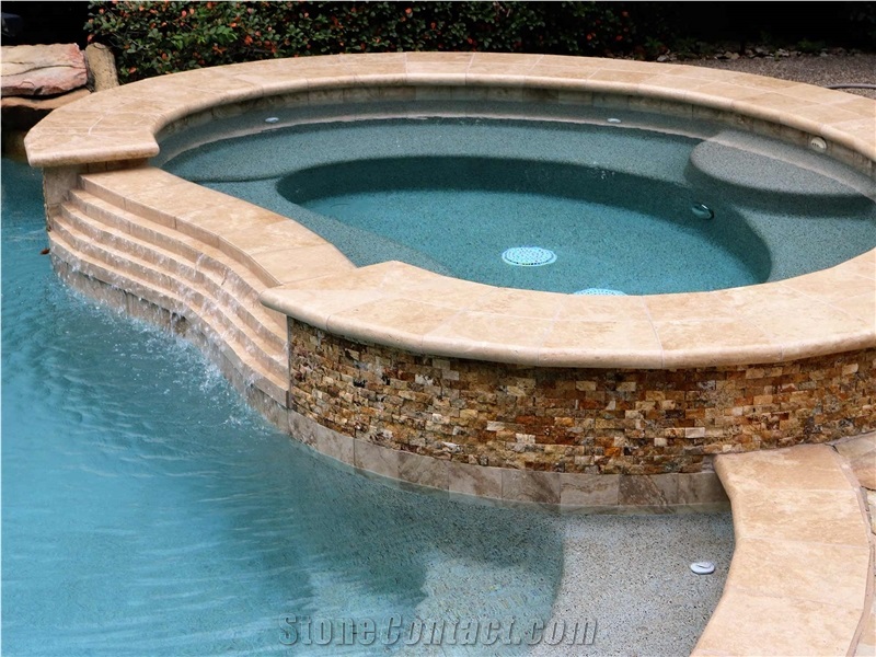 Walnut Travertine Pool Coping