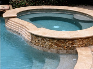 Walnut Travertine Pool Coping
