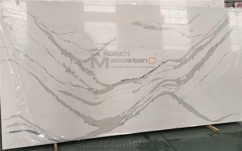 Calacatta Quartz Like Cambria Brittanica Colour for Countertop Island