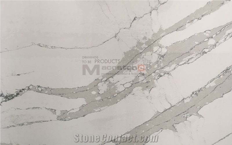 Calacatta Quartz Like Cambria Brittanica Colour for Countertop Island