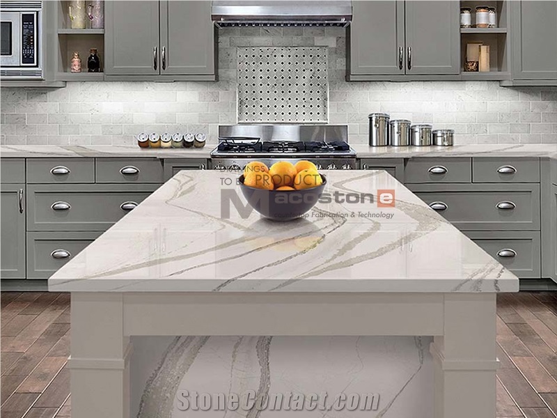Calacatta Quartz Like Cambria Brittanica Colour for Countertop Island