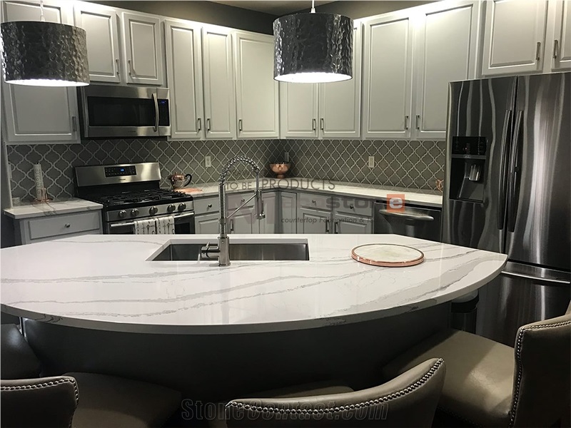 Calacatta Quartz Like Cambria Brittanica Colour for Countertop Island
